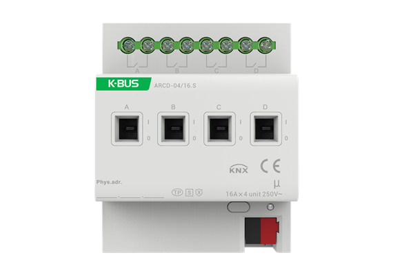 4-fach Schaltaktor mit Strommessung 16A/C-Last KNX Secure