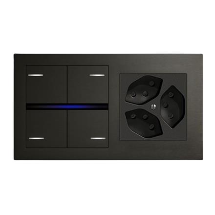 Abdeckrahmen 71+60mm Kunststoff Schwarz