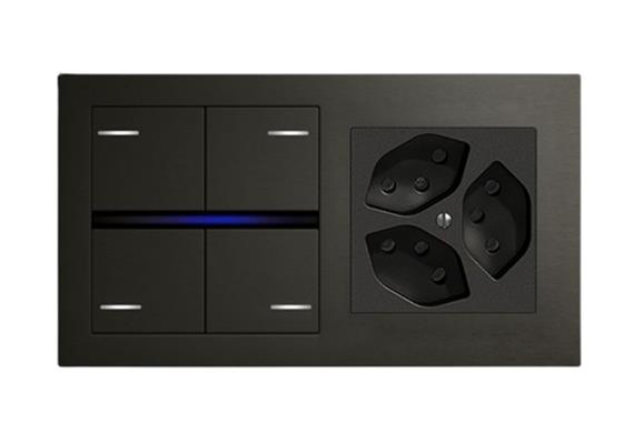 Abdeckrahmen 71+60mm Kunststoff Schwarz