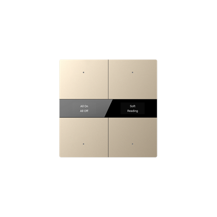 KNX Secure KNX S-Serie Tastersensor mit Display, Normalglas, 4-fach, Gold