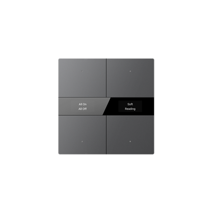 KNX Secure KNX S-Serie Tastersensor mit Display, Normalglas, 4-fach, Grau