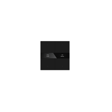 KNX Secure KNX S-Serie Tastersensor mit Display, Normalglas, 4-fach, Schwarz
