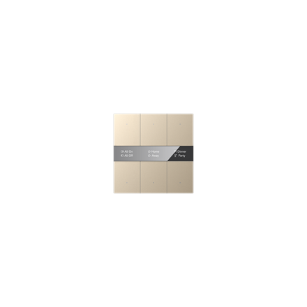 KNX Secure KNX S-Serie Tastersensor mit Display, Spiegelglas 6-fach, Gold