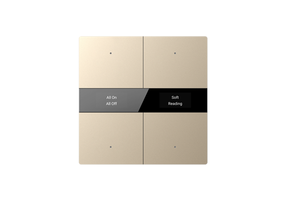 S-Serie Glastaster mit Display, Normalglas, 4-fach, Gold