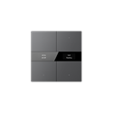 S-Serie Glastaster mit Display, Normalglas, 4-fach, Grau