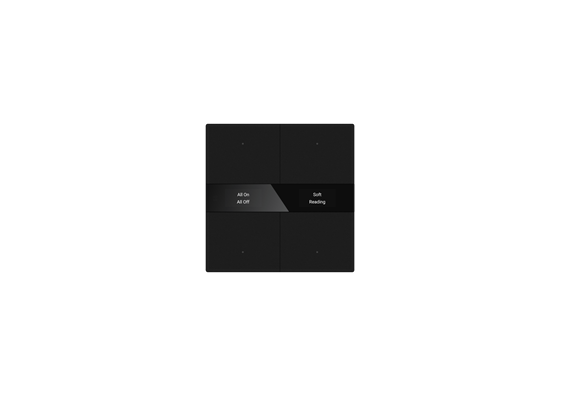 S-Serie Glastaster mit Display, Normalglas, 4-fach, Schwarz