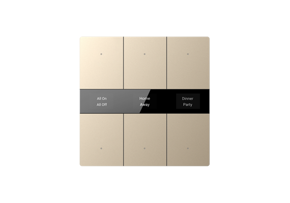 S-Serie Glastaster mit Display, Normalglas, 6-fach, Gold