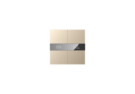 S-Serie Glastaster mit Display, Spiegelglas, 4-fach, Gold