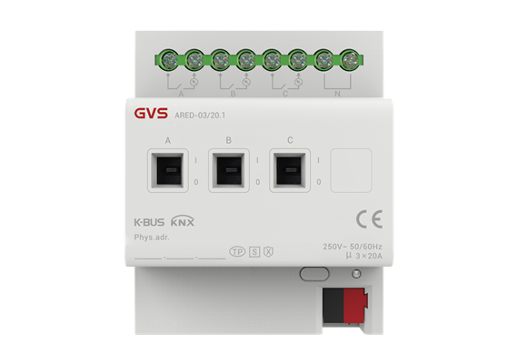 Schaltaktor mit Energieerkennung, KNX-Secure 3-fach, 20 A, 4SU MDRC