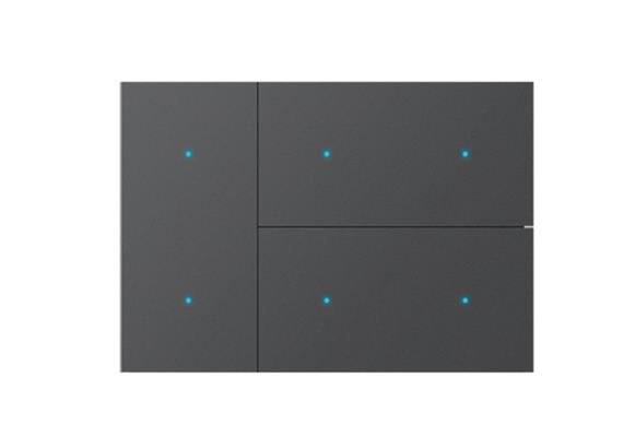 Set 6-fach zu Touch Pad, Metall Grau, Punkt
