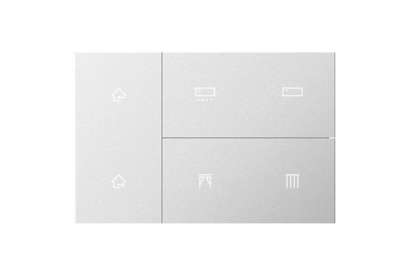 Set 6-fach zu Touch Pad, Metall Silber, Blank