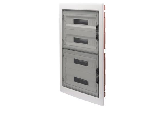 UP-Verteiler, komplett, Rauchglastüre, 4x18TE