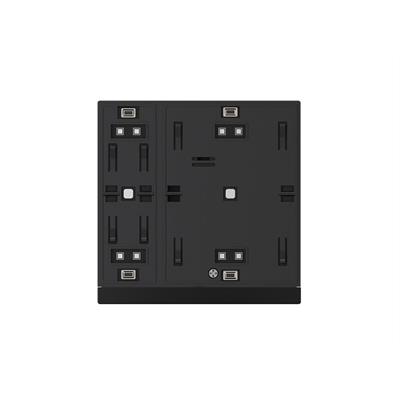 WALTZ Taster Secure 2-fach Alu, Schwarz / Grau