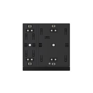 WALTZ Taster Secure 2-fach Alu, Schwarz / Grau