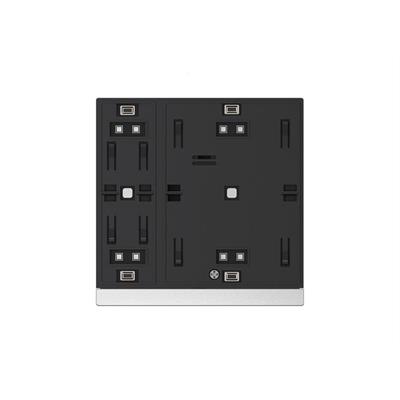 WALTZ Taster Secure 4-fach Alu, Silber / Weiss