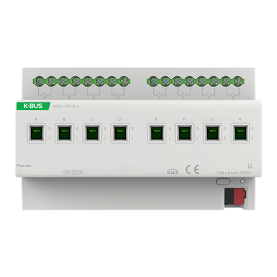 Actionneur de commutation octuple 16A/C-Last KNX Secure