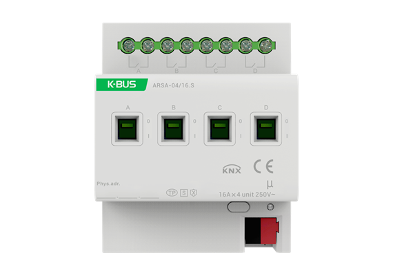 Actionneur de commutation quadruple 16A/C-Last KNX Secure