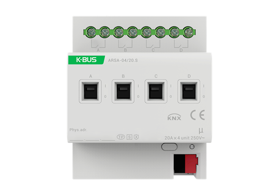 Actionneur de commutation quadruple 20A/C-Last KNX Secure