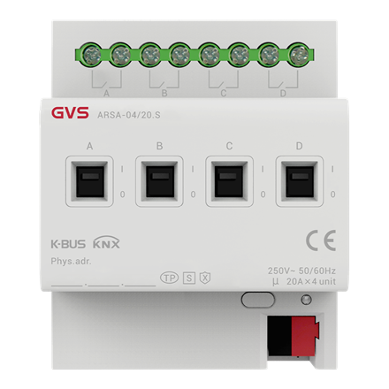 Actionneur de commutation quadruple 20A/C-Last KNX Secure