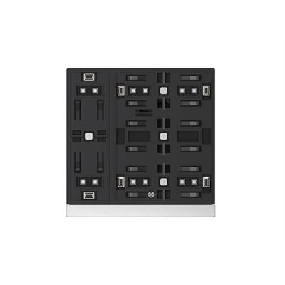 Bouton-poussoir Secure, 4 touches Argent / Blanc