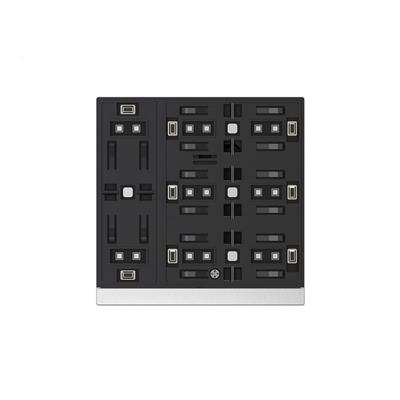 Bouton-poussoir Secure, 4 touches metal, argent