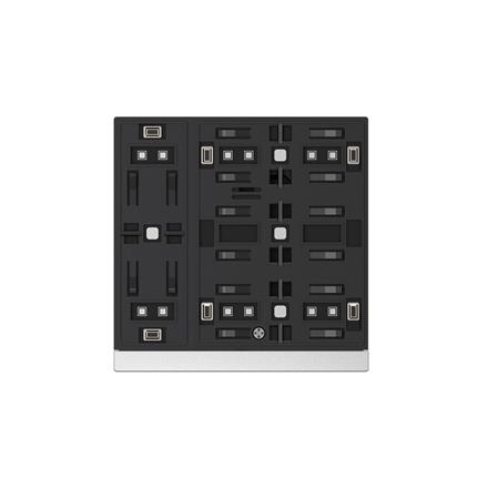 Bouton-poussoir Secure, 6 touches Argent / Blanc