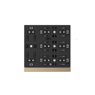 Bouton-poussoir Secure, 8 touches metal, Or Bouton-poussoir Secure, 8 touches metal, Or