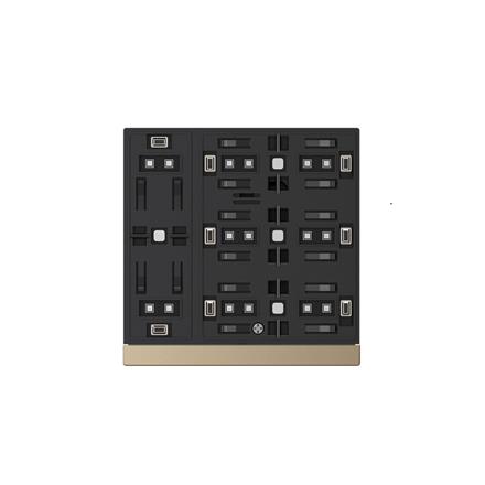 Bouton-poussoir Secure, 8 touches metal, Or