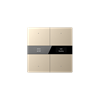 Capteur à bouton-poussoir KNX Secure série S avec écran, verre standard, 4-position or