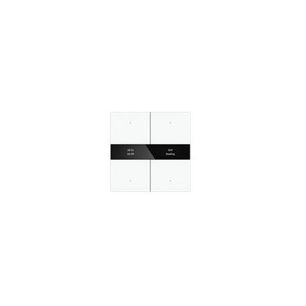Capteur à bouton-poussoir KNX Secure série S avec écran, verre standard, double, blanc