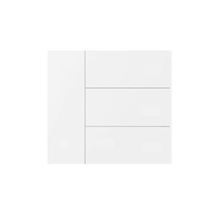 Couvercle Waltz, 8 touches, métal, non gravé, blanc