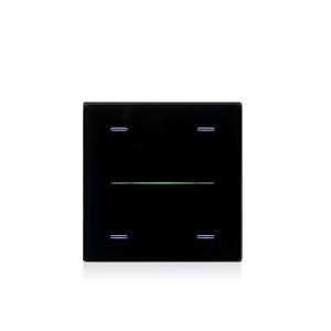 Recouvrement verre LINE RGB 4 touches noir mat