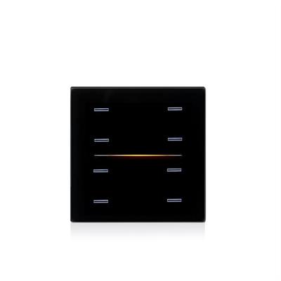 Recouvrement verre LINE RGB 8 touches noir mat