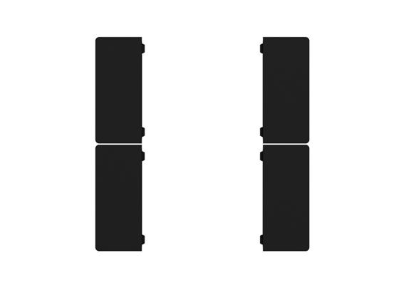 Set de 4 coverture, noir mat pour CHPBD-08/55x