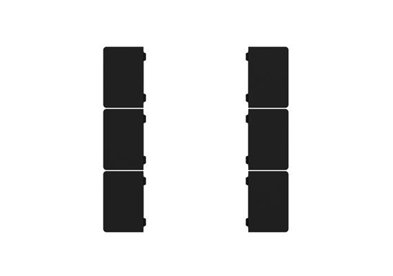 Set de 6 coverture, noir mat pour CHPBD-06/5x