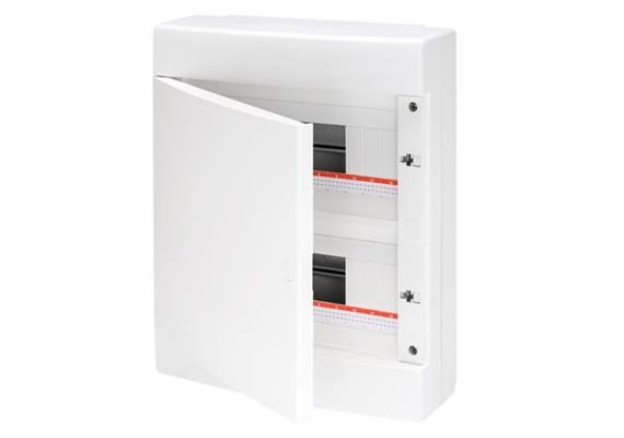 Tableau él. apparent complet, Blanc, 2x12TE