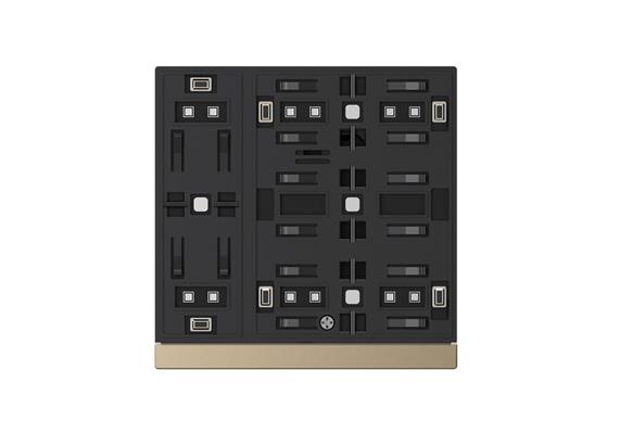 WALTZ Bouton-poussoir Secure, 6 touches Or