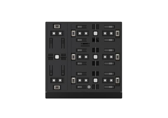 WALTZ Bouton-poussoir Secure, 8 touches Alu, Noir / Gris