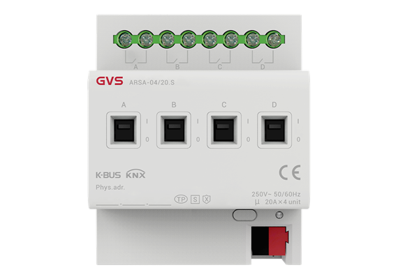Attuatore di commutazione a 4 posizioni 20A/C-Last KNX Secure