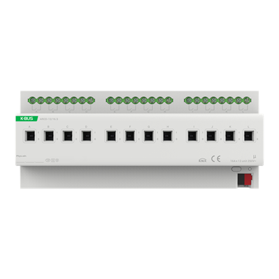Attuatore di commutazione con misura di corrente a 12 canali 16A/C-Last KNX Secure
