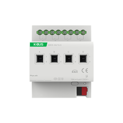 Attuatore di commutazione con misura di corrente a 4 canali 16A/C-Last KNX Secure
