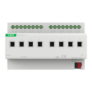 Attuatore di commutazione con misura di corrente a 8 canali 16A/C-Last KNX Secure