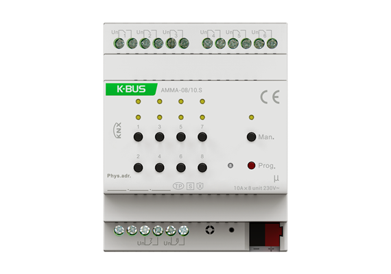 Attuatore multifunzione a 8 canali 10A/C-Last KNX Securo