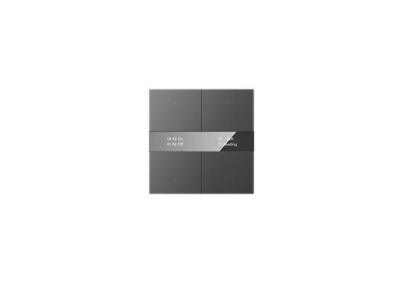 KNX Secure KNX Serie S: sensore a pulsante con display, vetro a specchio, quadruplo grigio