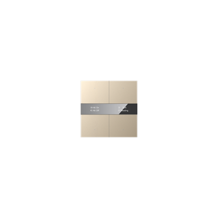 KNX Secure KNX Serie S: sensore a pulsante con display, vetro a specchio, quadruplo, oro