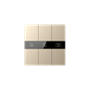 KNX Secure KNX Serie S: sensore a pulsante con display, vetro standard, 6 pulsanti, oro