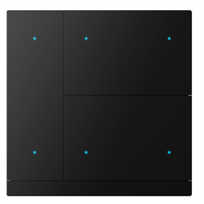 KNX WALTZ Pulsante, 6 canali alu nero