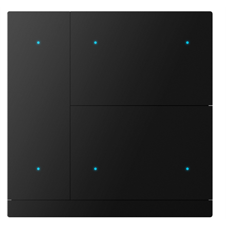 KNX WALTZ Pulsante, 6 canali alu nero