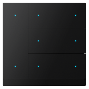 KNX WALTZ Pulsante, 8 canali alu nero