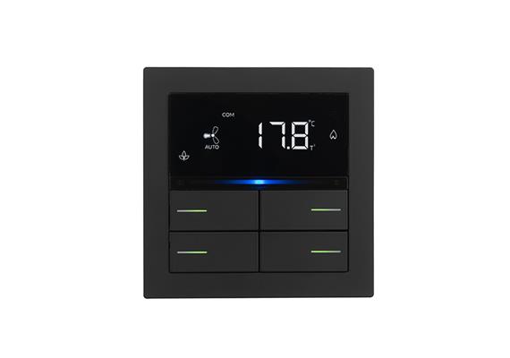 OL-U Termostato 4 Pulsanti, 8 Canali, RGB Nero